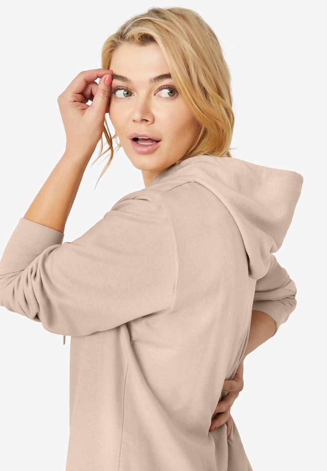 image:imageellos Plus Size French Terry Hooded Sweatshirt DressGrey Spruce