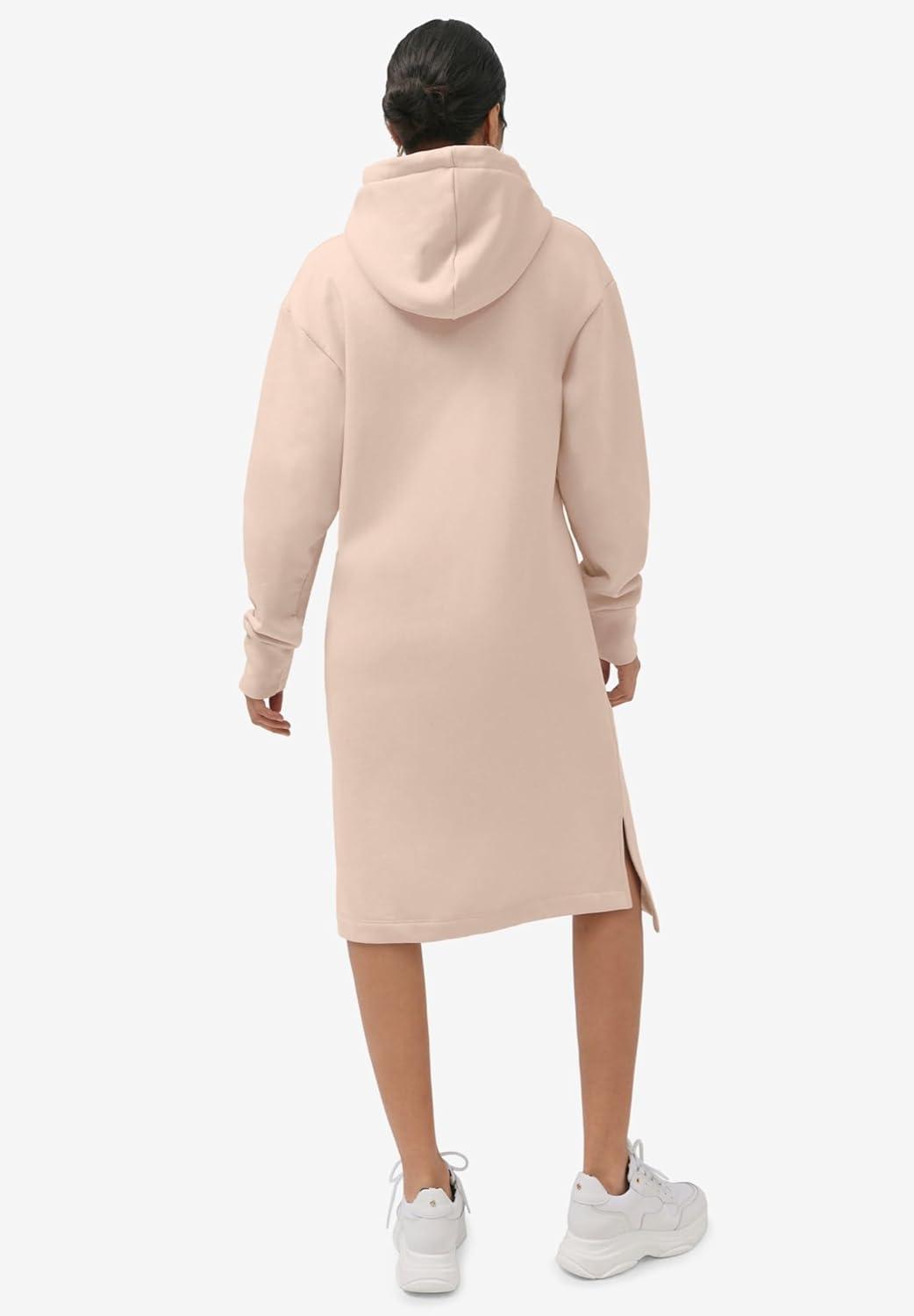 image:imageellos Plus Size French Terry Hooded Sweatshirt DressNavy