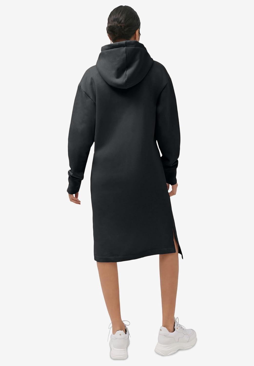 image:imageellos Plus Size French Terry Hooded Sweatshirt DressPeriwinkle Mist
