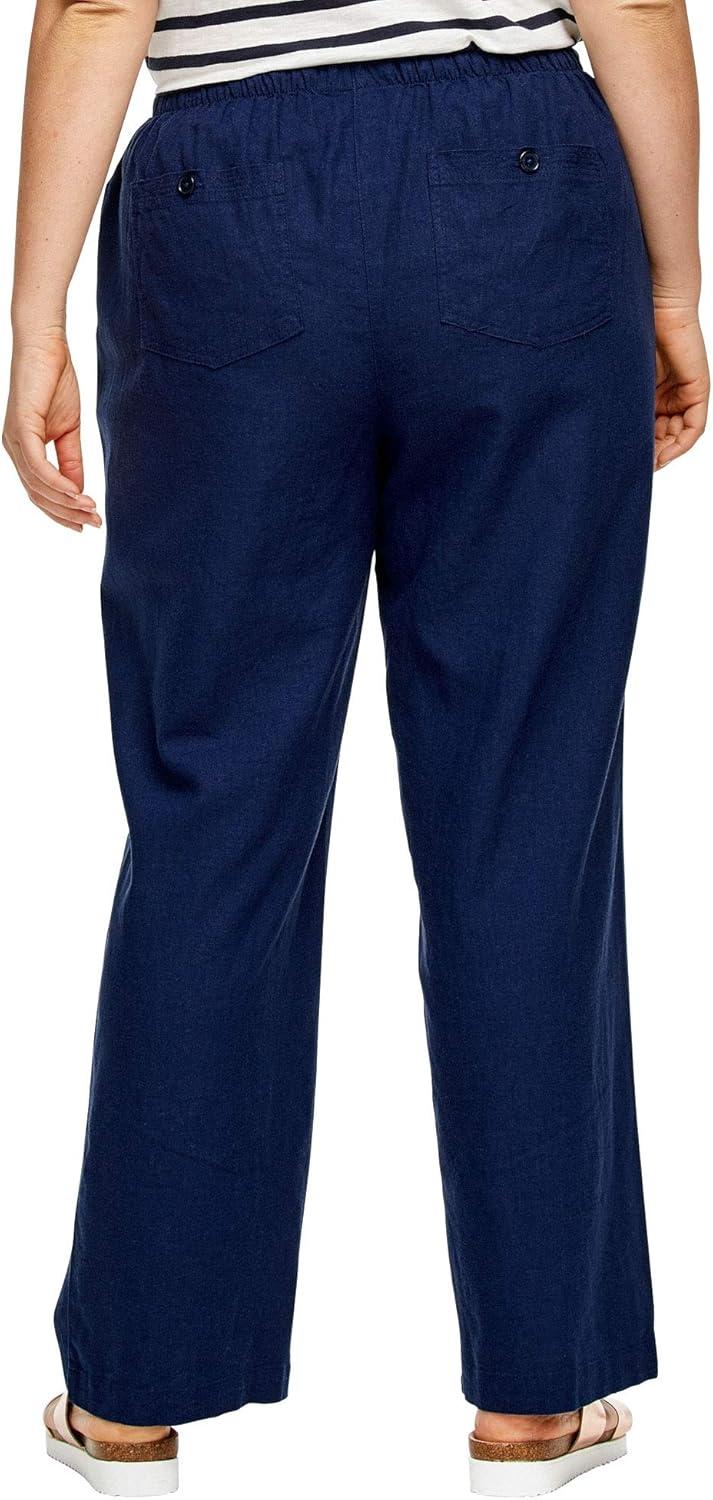 image:imageellos Plus Size LinenBlend Drawstring PantsNew Khaki
