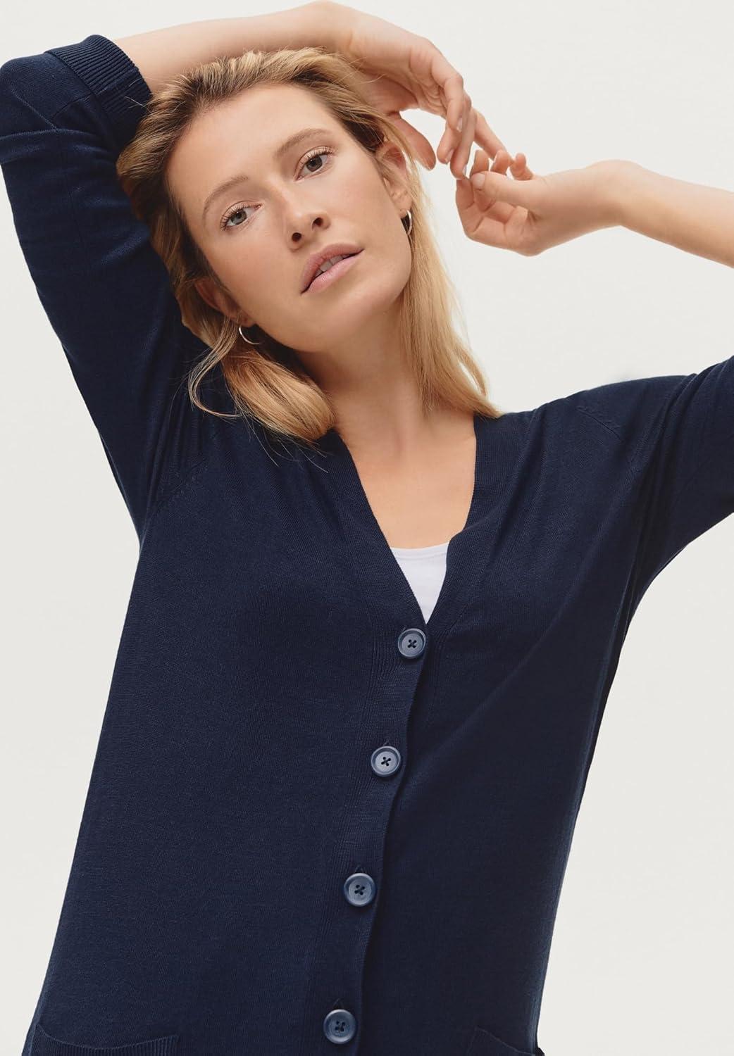 image:imageellos Plus Size Long Button Front CardiganSoft Butter