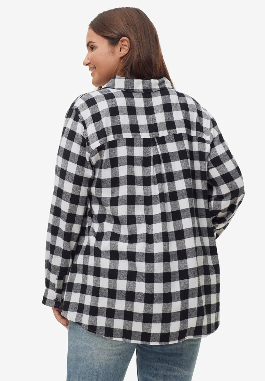 image:imageellos Plus Size Plaid Flannel ShirtBlack Watch Plaid