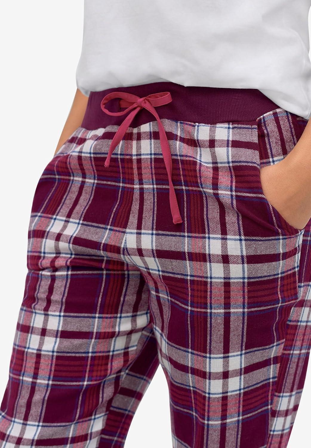 image:imageellos Plus Size Plaid Flannel Sleep PantsMidnight Berry Plaid