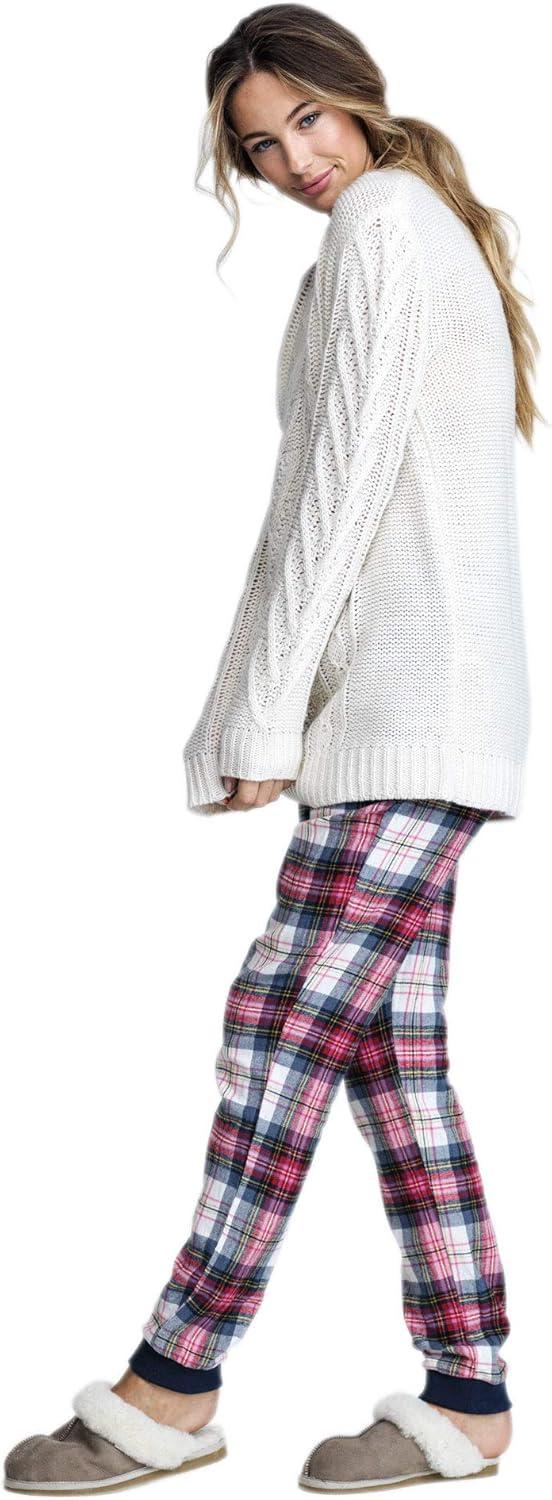 image:imageellos Plus Size Plaid Flannel Sleep PantsMidnight Berry Plaid