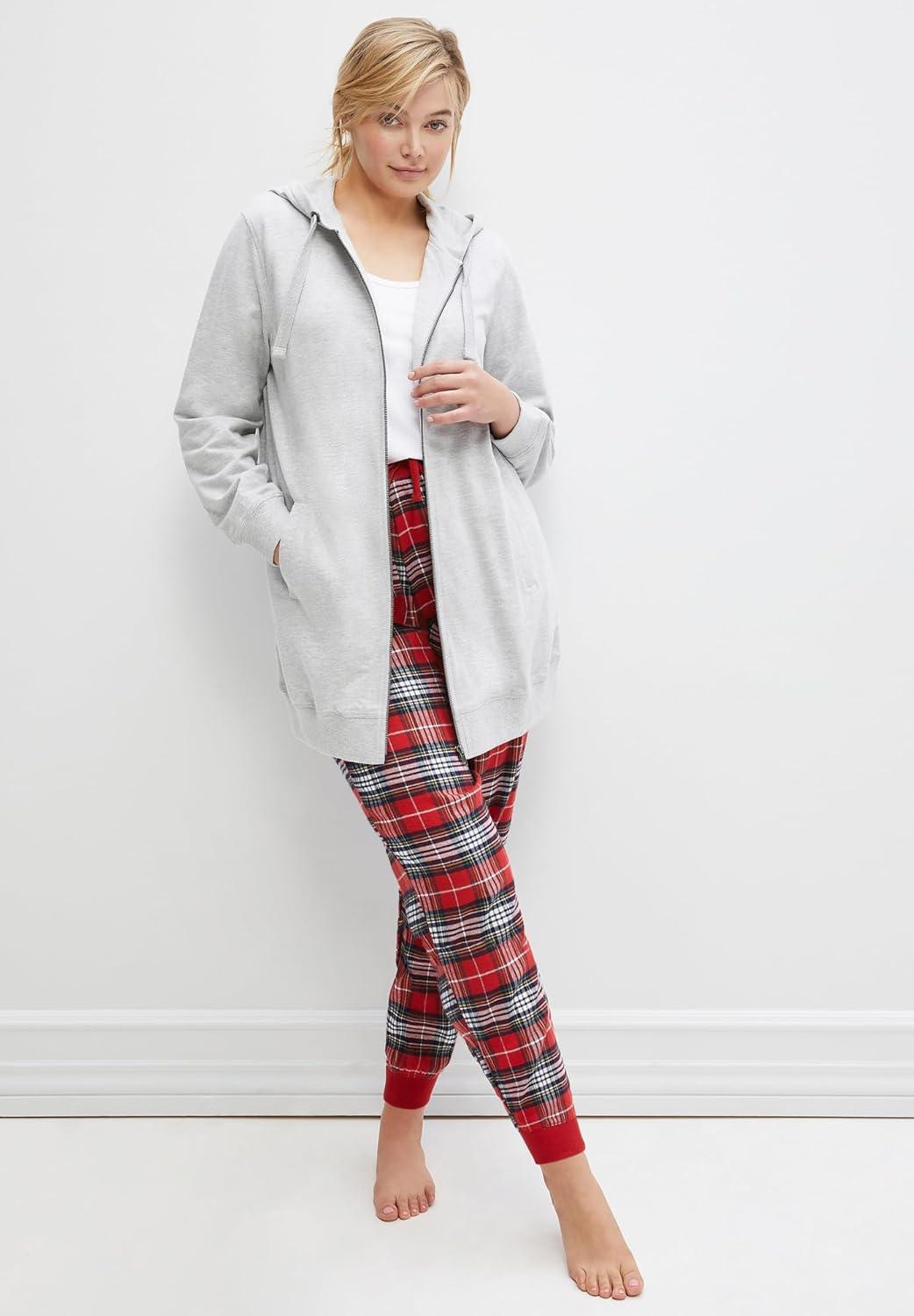 image:imageellos Plus Size Plaid Flannel Sleep PantsNavy Multi Plaid