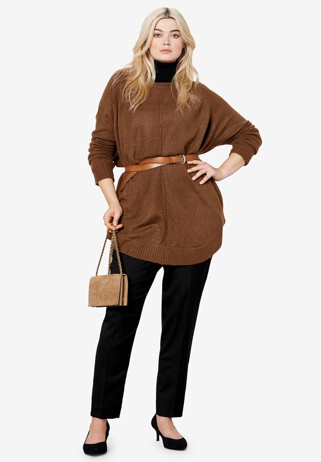 image:imageellos Plus Size Poncho SweaterDeep Emerald