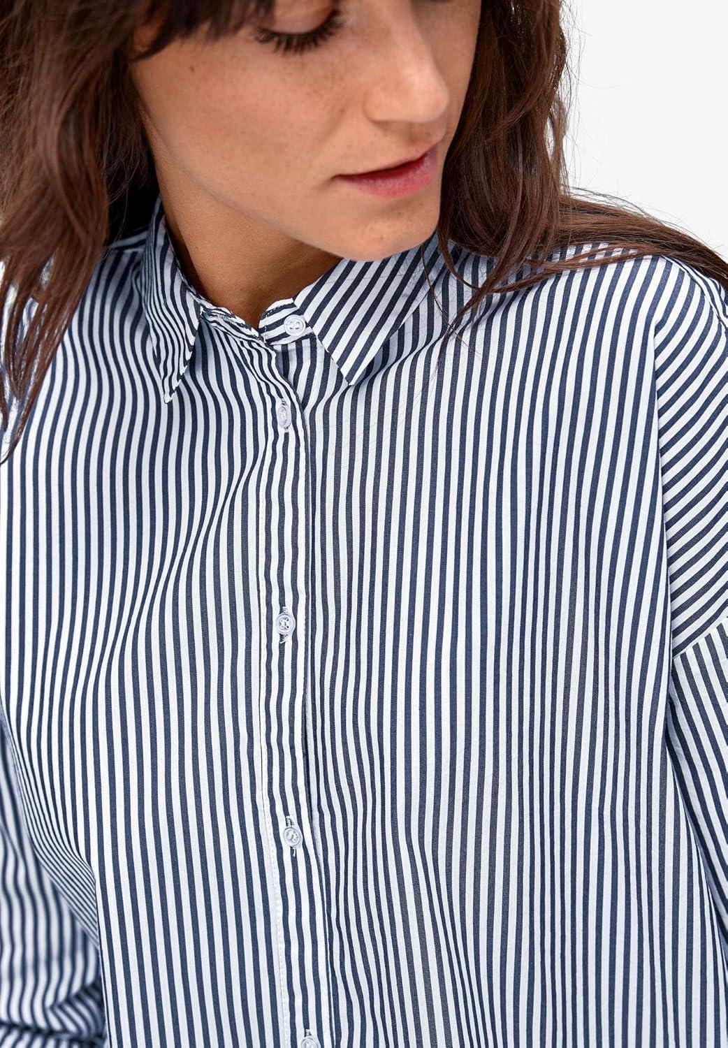 image:imageellos Plus Size Relaxed Button Front Stretch Tunic ShirtWhite