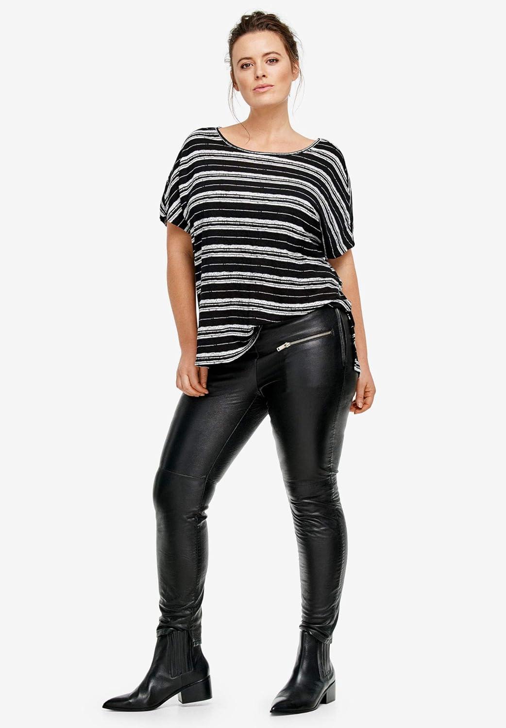 image:imageellos Plus Size Skinny Leather PantsBlack