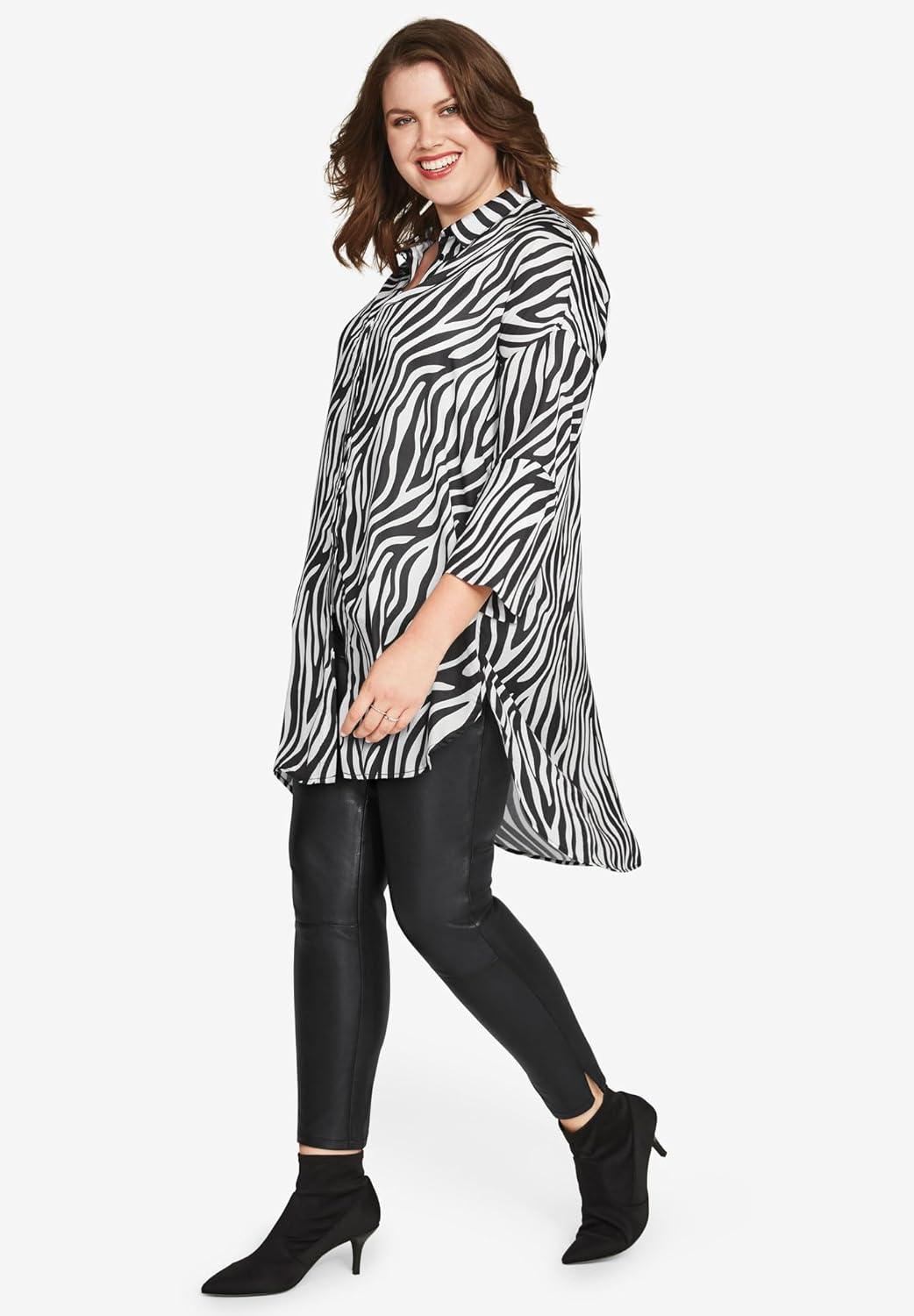 image:imageellos Plus Size Skinny Leather PantsBlack