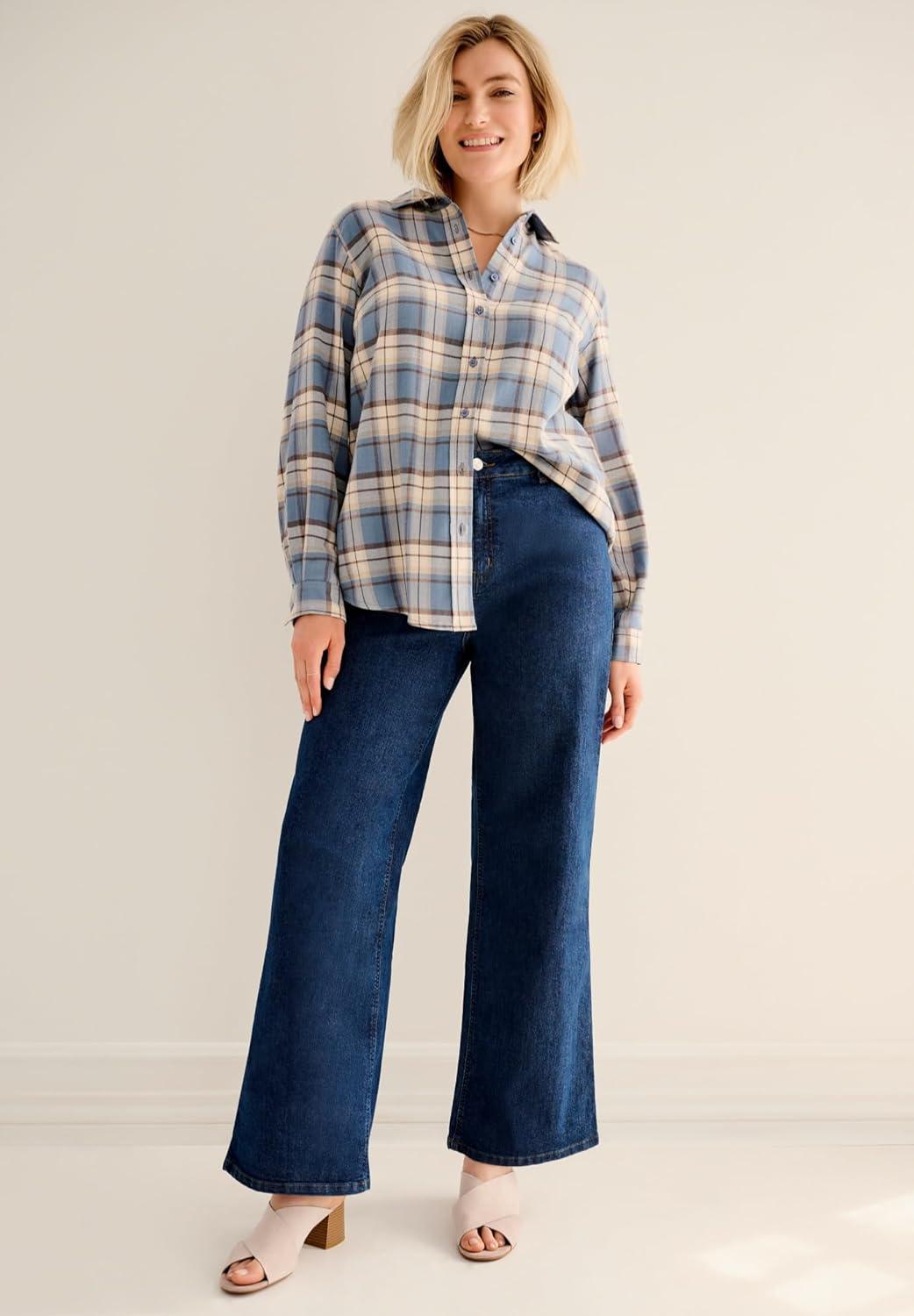 image:imageellos Plus Size Stretch HighWaist Wide Leg JeansMedium Stonewash