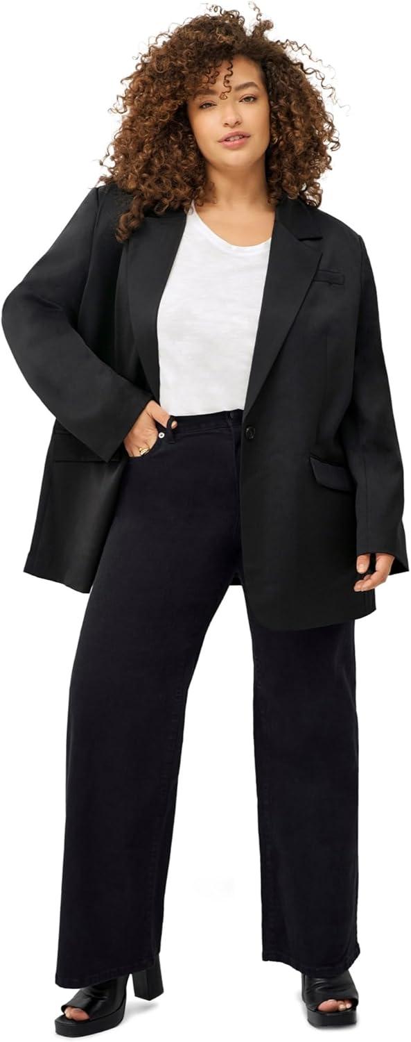 image:imageellos Plus Size Stretch HighWaist Wide Leg JeansMedium Stonewash