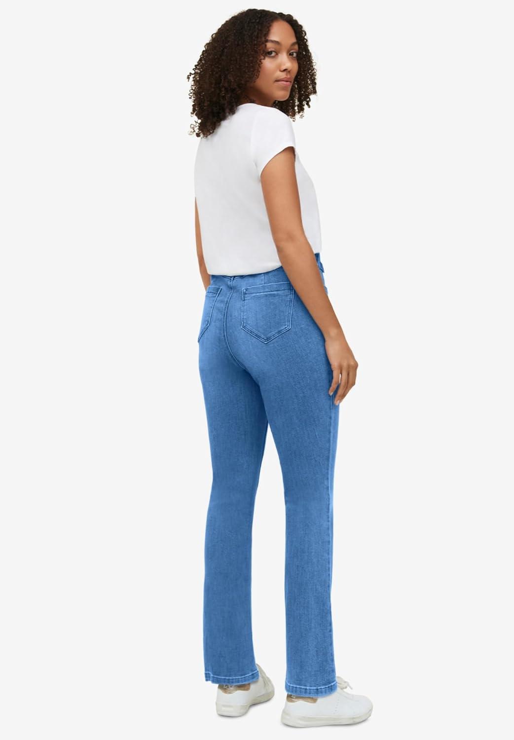 image:imageellos Plus Size Stretch MidRise Adjustable Waist Bootcut JeanDark Stonewash