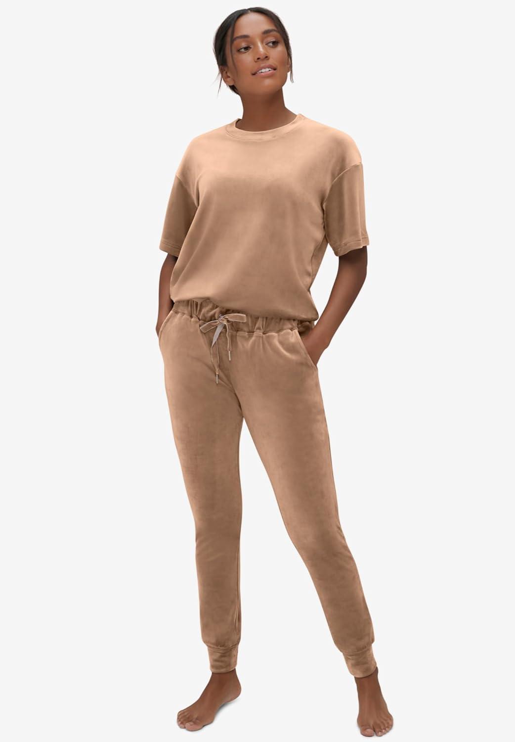 image:imageellos Plus Size Stretch Velour Jogger PullOn PantsFig