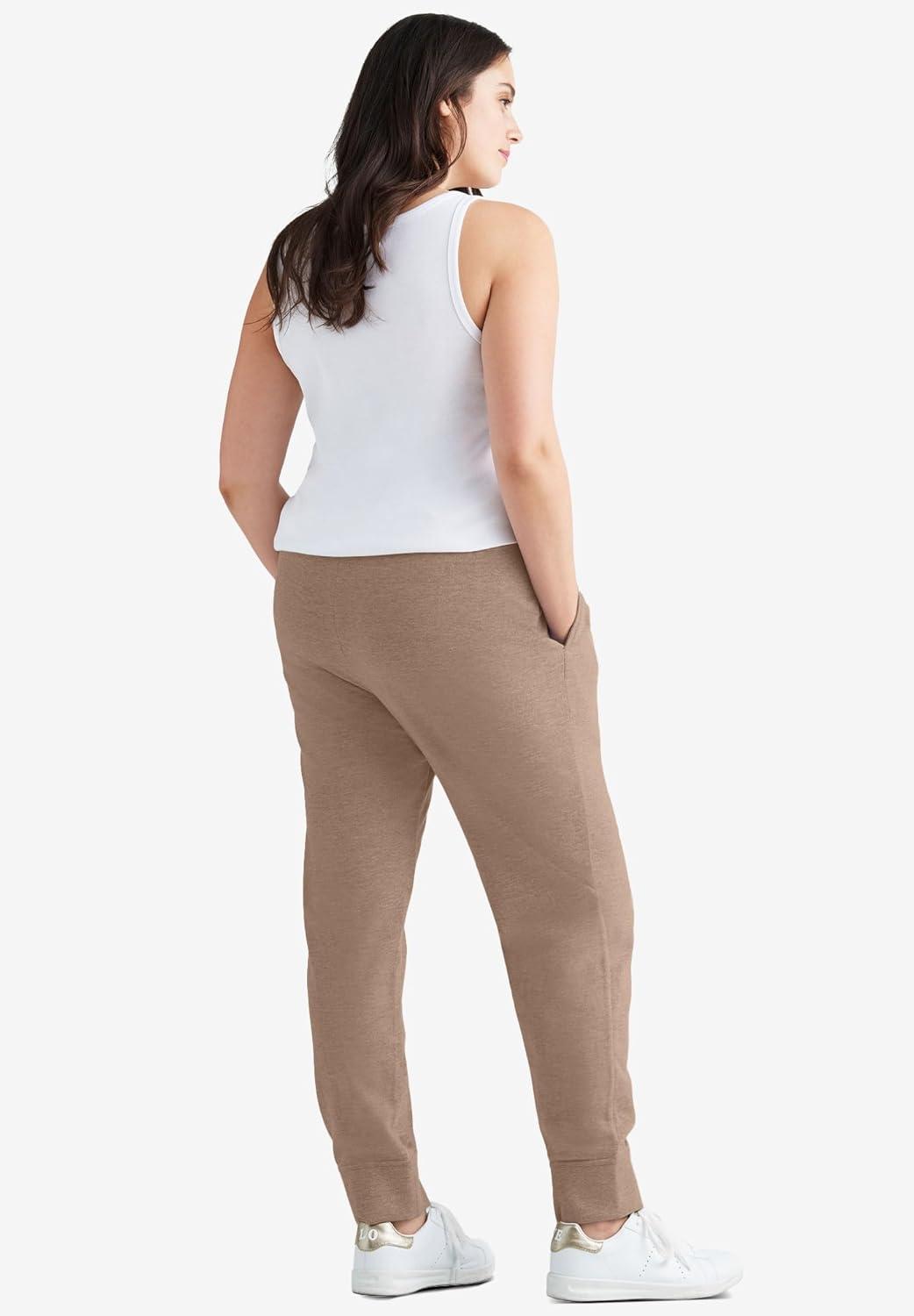image:imageellos Plus Size Studio French Terry Drawstring Elastic Waistband JoggerDark Taupe