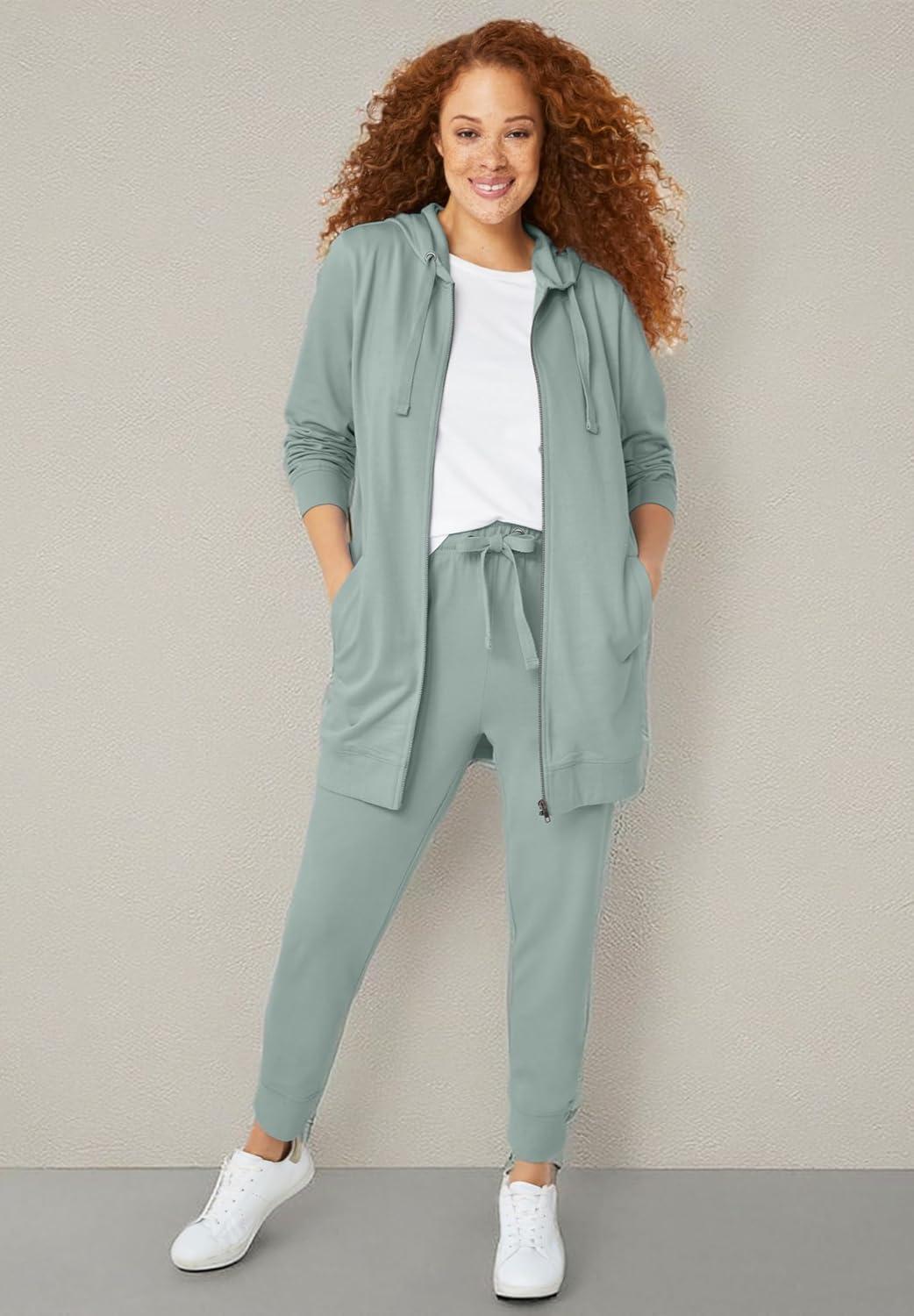 image:imageellos Plus Size Studio French Terry Drawstring Elastic Waistband JoggerGrey Spruce