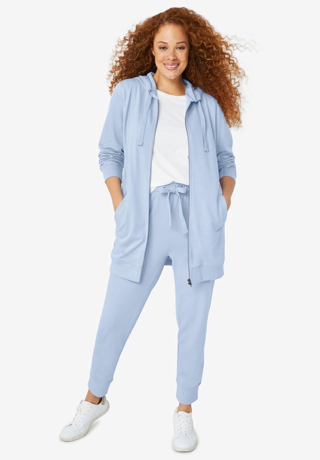 image:imageellos Plus Size Studio French Terry Drawstring Elastic Waistband JoggerLilac Smoke