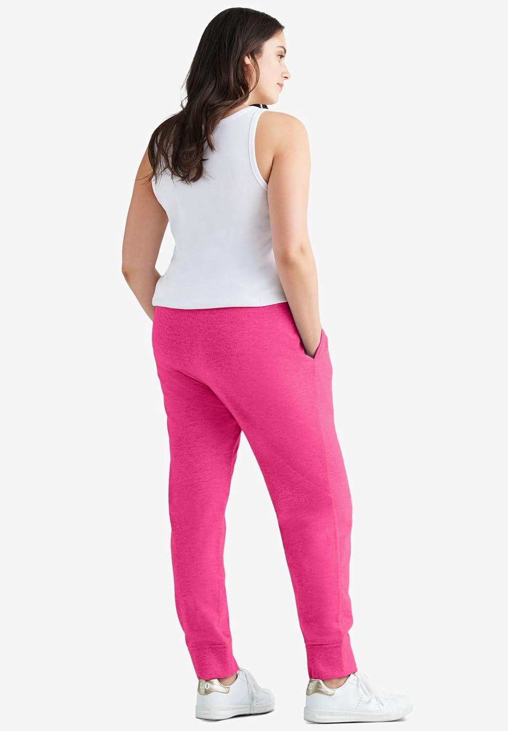 image:imageellos Plus Size Studio French Terry Drawstring Elastic Waistband JoggerRaspberry Sorbet