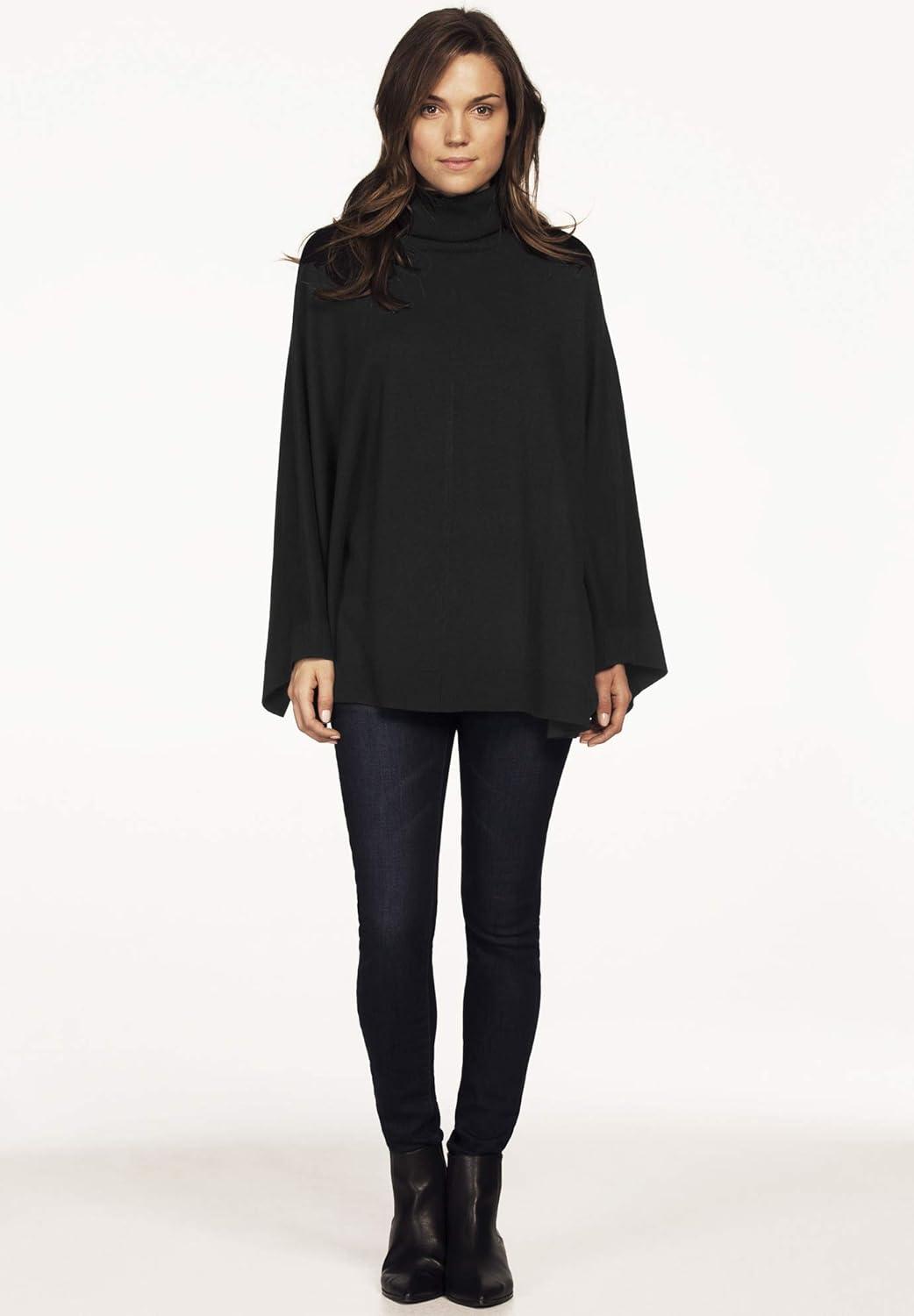 image:imageellos Plus Size Turtleneck Poncho Sweater S1X Classic Camel