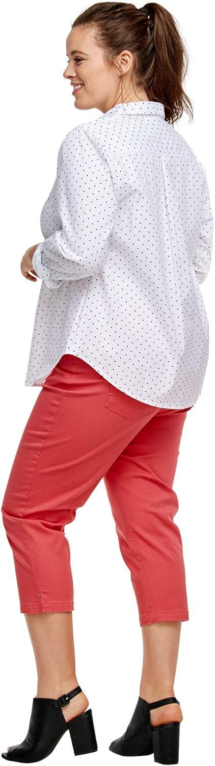 image:imageellos Womens Plus Size Long Sleeve ButtonDown Shirt Oversized Tunic BlouseFrench Blue White Stripe