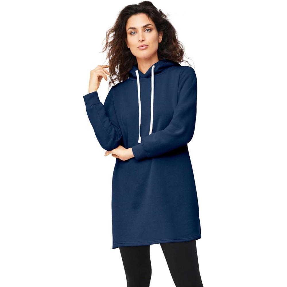 image:imageEllos Plus Size Hooded Sweatshirt TunicRich Navy
