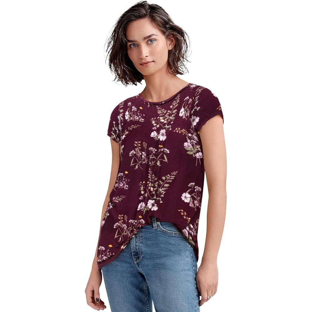 image:imageEllos Plus Size Smocked TunicMidnight Berry Floral