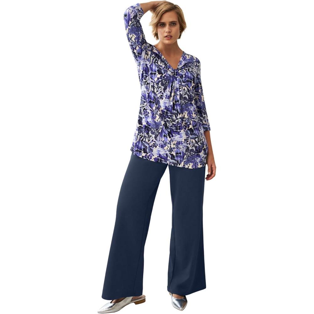 image:imageEllos Plus Size Wide Leg Soft PantsNavy