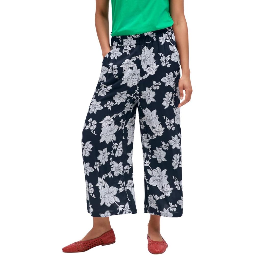 image:imageEllos Plus Size WideLeg Crop PantsNavy Floral