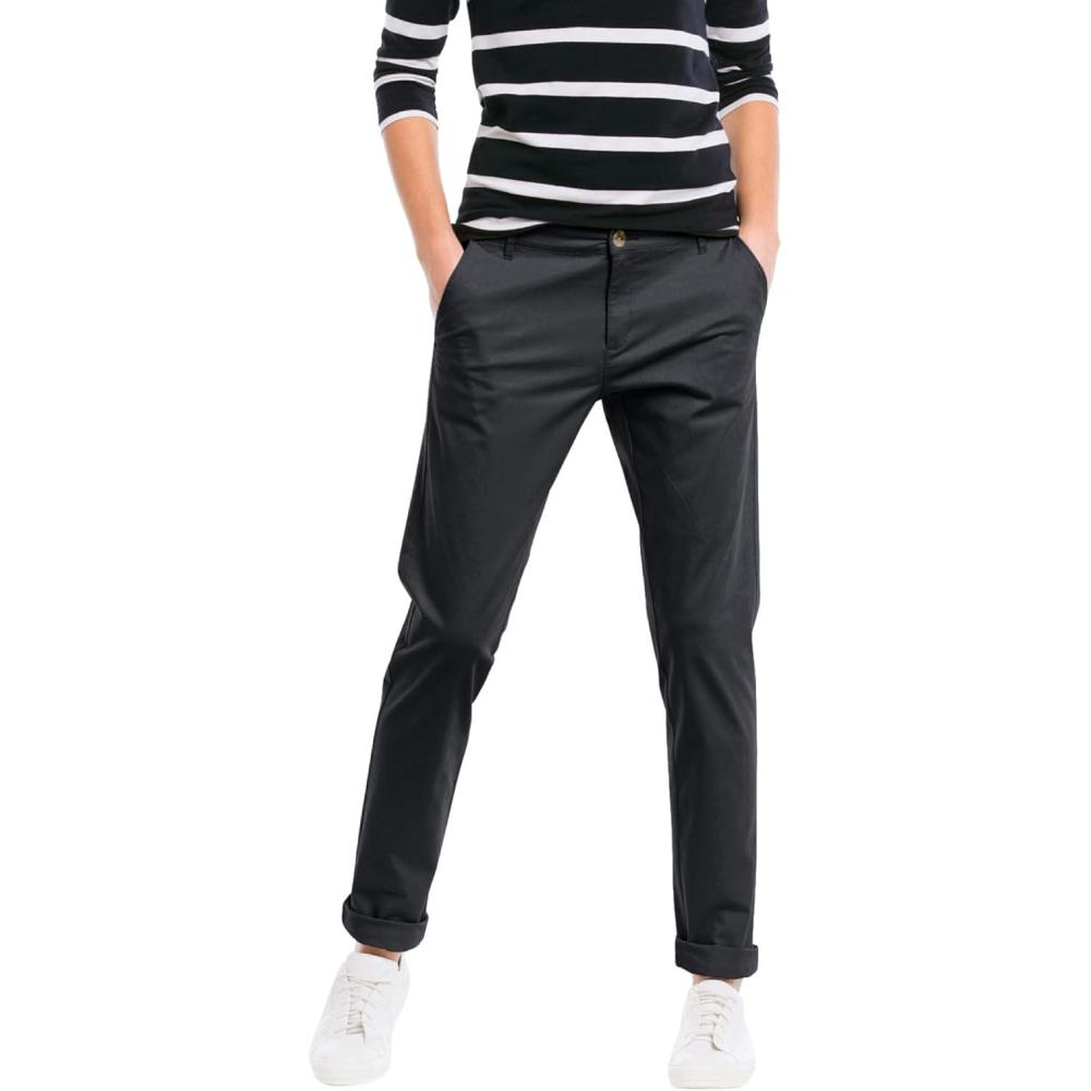 image:imageellos Comfortable Womens Plus Size Modern Stretch Chino Pants Slim Fit Work amp CasualBlack