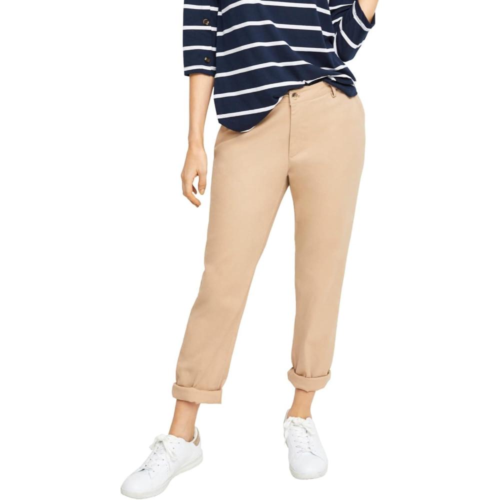 image:imageellos Comfortable Womens Plus Size Modern Stretch Chino Pants Slim Fit Work amp CasualNew Khaki