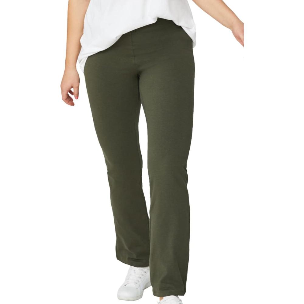 image:imageellos Plus Size Cotton Spandex Bootcut LeggingsDeep Olive