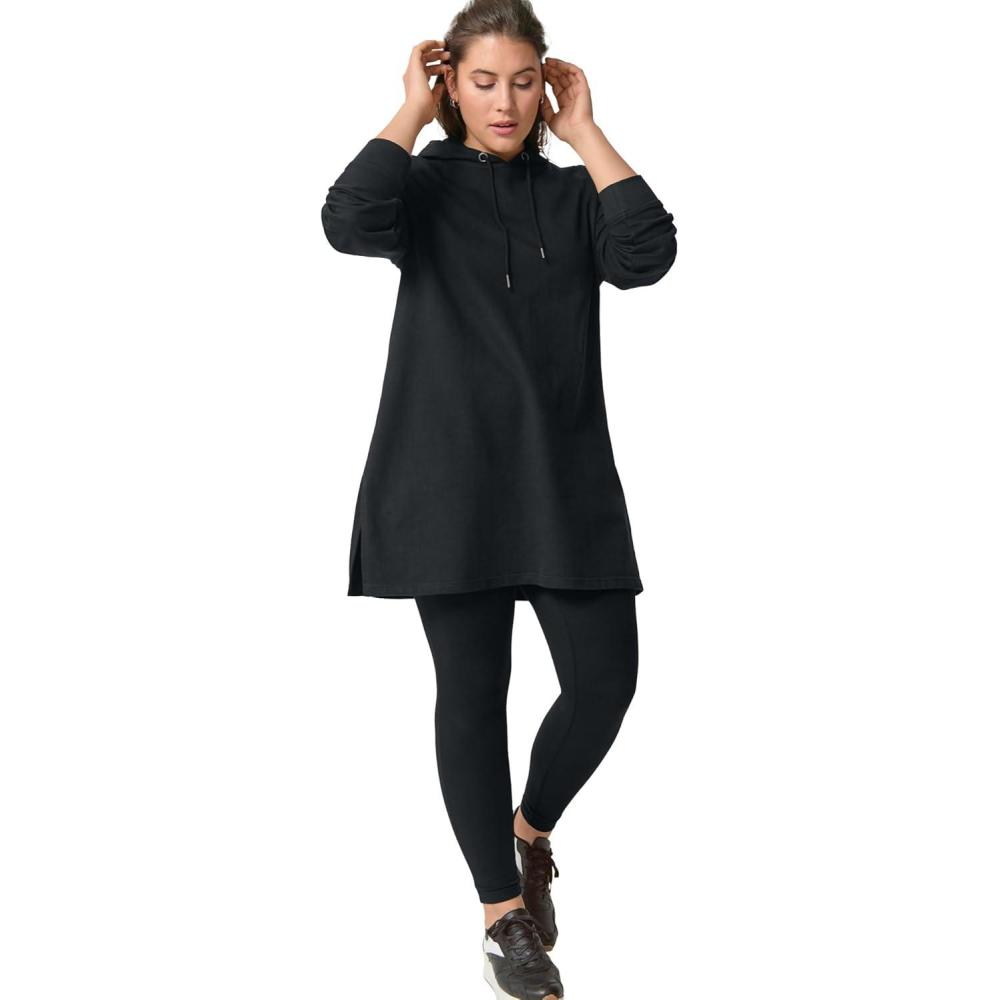 image:imageellos Plus Size Cotton Spandex Full Length LeggingsBlack