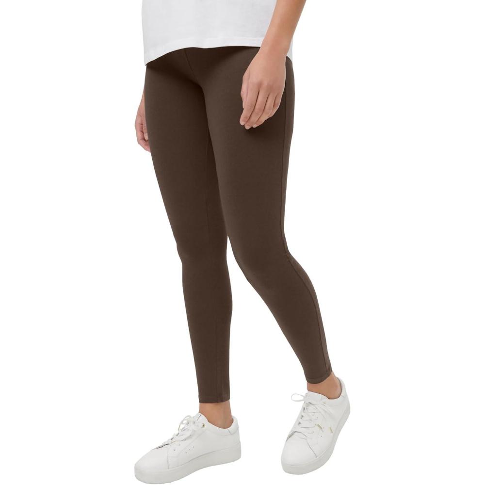 image:imageellos Plus Size Cotton Spandex Full Length LeggingsChocolate