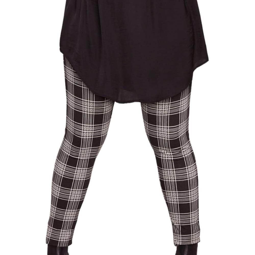 image:imageellos Plus Size Cotton Spandex Full Length LeggingsPlaid