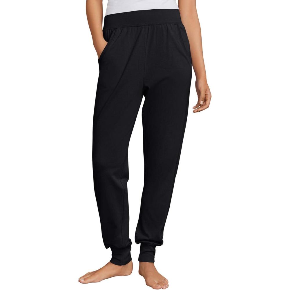 image:imageellos Plus Size Cotton Spandex Jogger Pull On PantsBlack