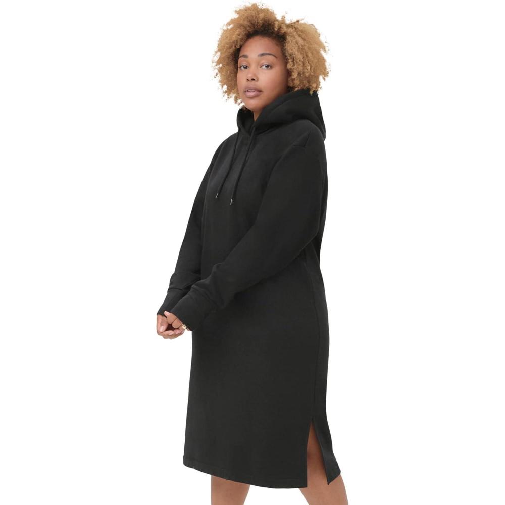 image:imageellos Plus Size French Terry Hooded Sweatshirt DressBlack