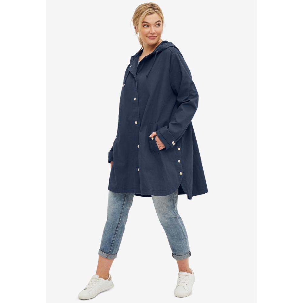 image:imageellos Plus Size Hooded Twill ALine Jacket