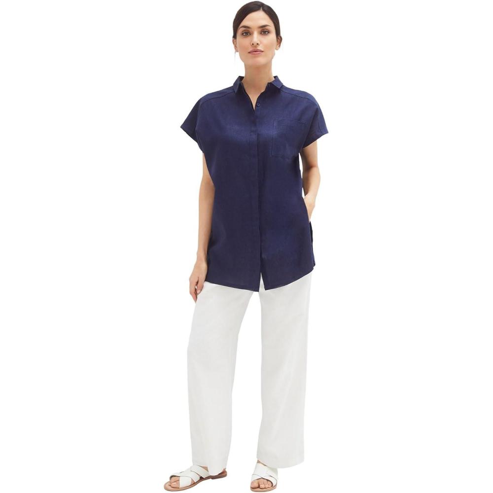 image:imageellos Plus Size LinenBlend Drawstring PantsWhite
