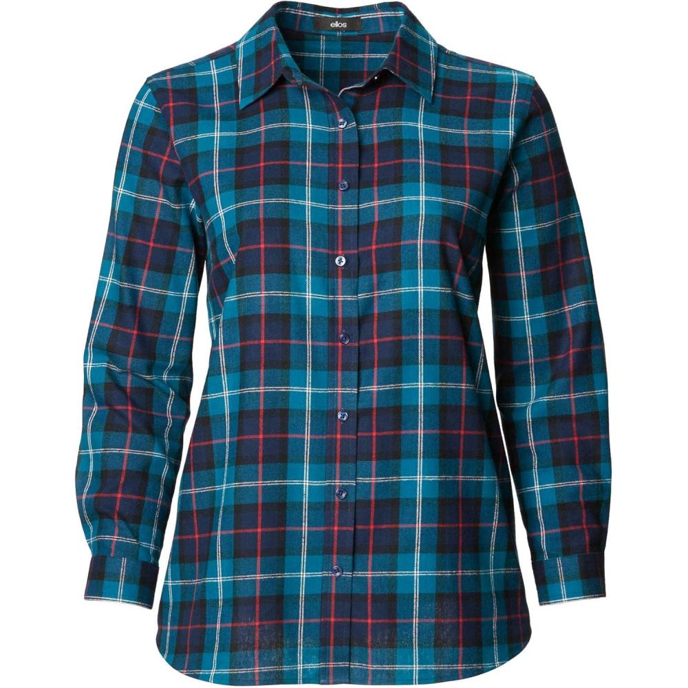 image:imageellos Plus Size Plaid Flannel ShirtExotic Peacock Plaid