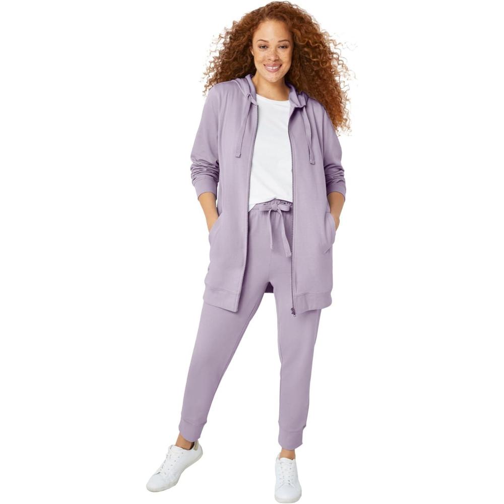 image:imageellos Plus Size Studio French Terry Drawstring Elastic Waistband JoggerLilac Smoke