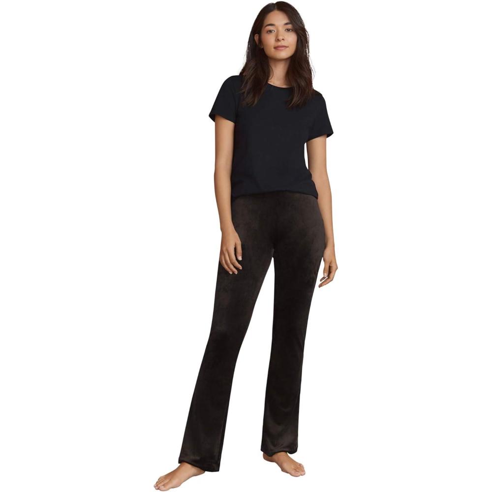 image:imageellos Plus Size Velour Bootcut Lounge PantsBlack