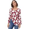 Maroon Red Graphic Print