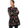 image:imageEllos Plus Size Button Front Peplum TunicBlack Red Floral