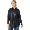 image:imageEllos Plus Size Faux Leather Button Front TunicBlack