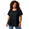 image:imageEllos Plus Size Flutter Sleeve Knit Eyelet TunicBlack