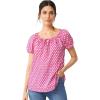 image:imageEllos Plus Size Keyhole Neckline Peasant BlouseTropical Raspberry White Print