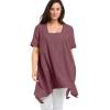 image:imageEllos Plus Size LinenBlend Hanky Hem TunicVintage Plum