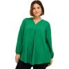 image:imageEllos Plus Size Long Sleeve Inverted Pleat TunicRoyal Green