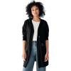 image:imageEllos Womens Plus Size ZipFront Hoodie With Zip Pockets French Terry Long Oversized JacketBlack