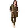 image:imageEllos Womens Plus Size ZipFront Hoodie With Zip Pockets French Terry Long Oversized JacketDeep Olive
