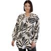 image:imageellos Plus Size Notched VNeck TunicStone Black Abstract